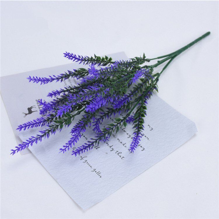 4pcs Artificial Lavender Plants Fake Flower Plastic Green Outdoor Summer Colors
