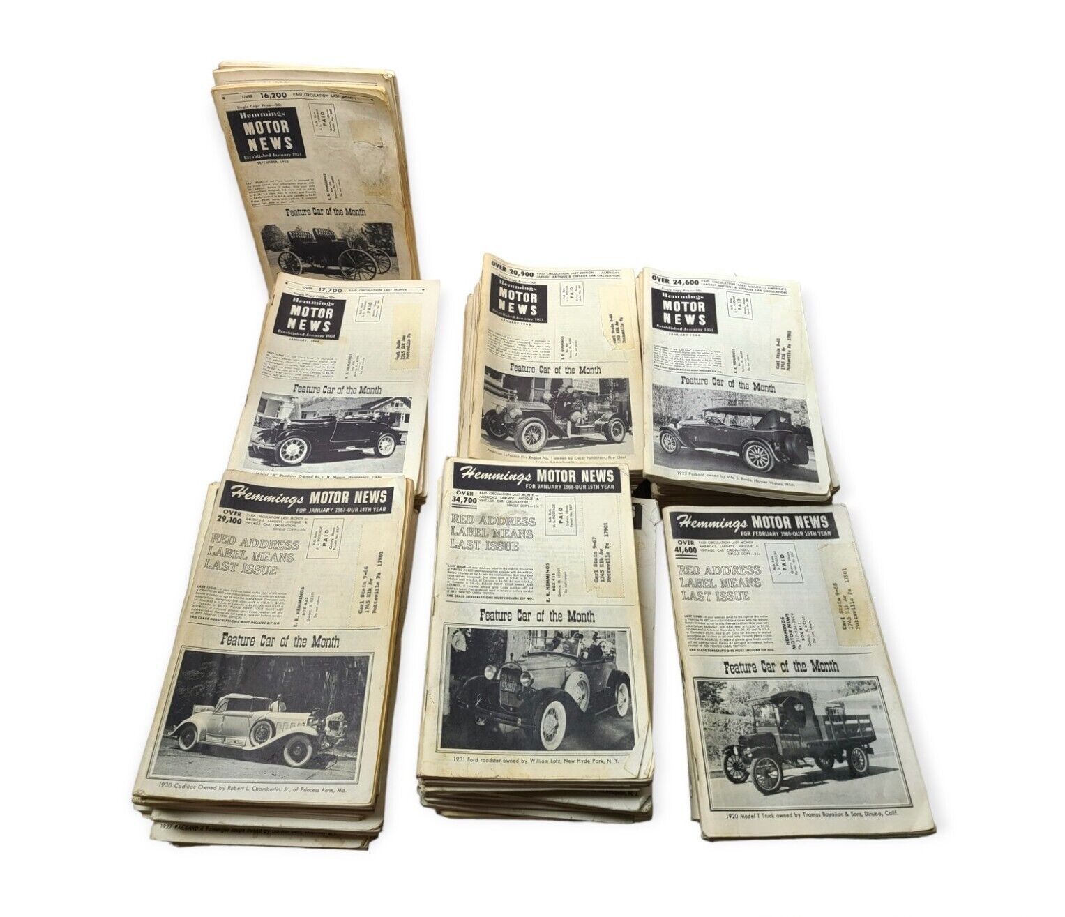 64 Issues of Vintage Hemmings Motor News Magazine 1963 -69 Automotive Auto Book