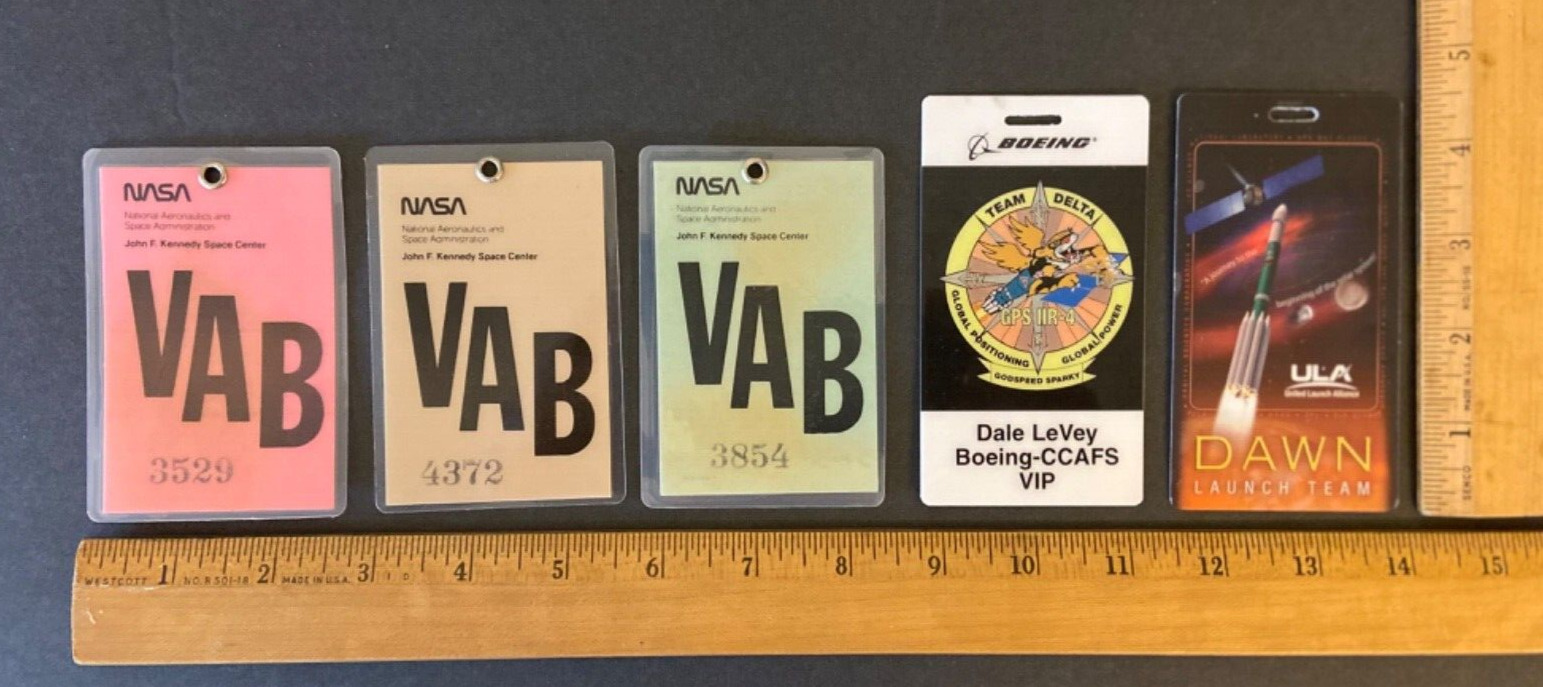 Original NASA (5) Item VAB Apollo / Rocket Launch Employee Access Badge Lot
