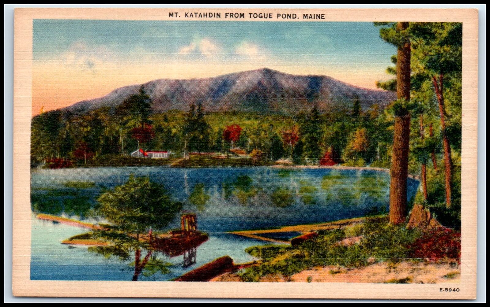 Postcard Mt. Katahdin From Togue Pond. Maine  ME D70