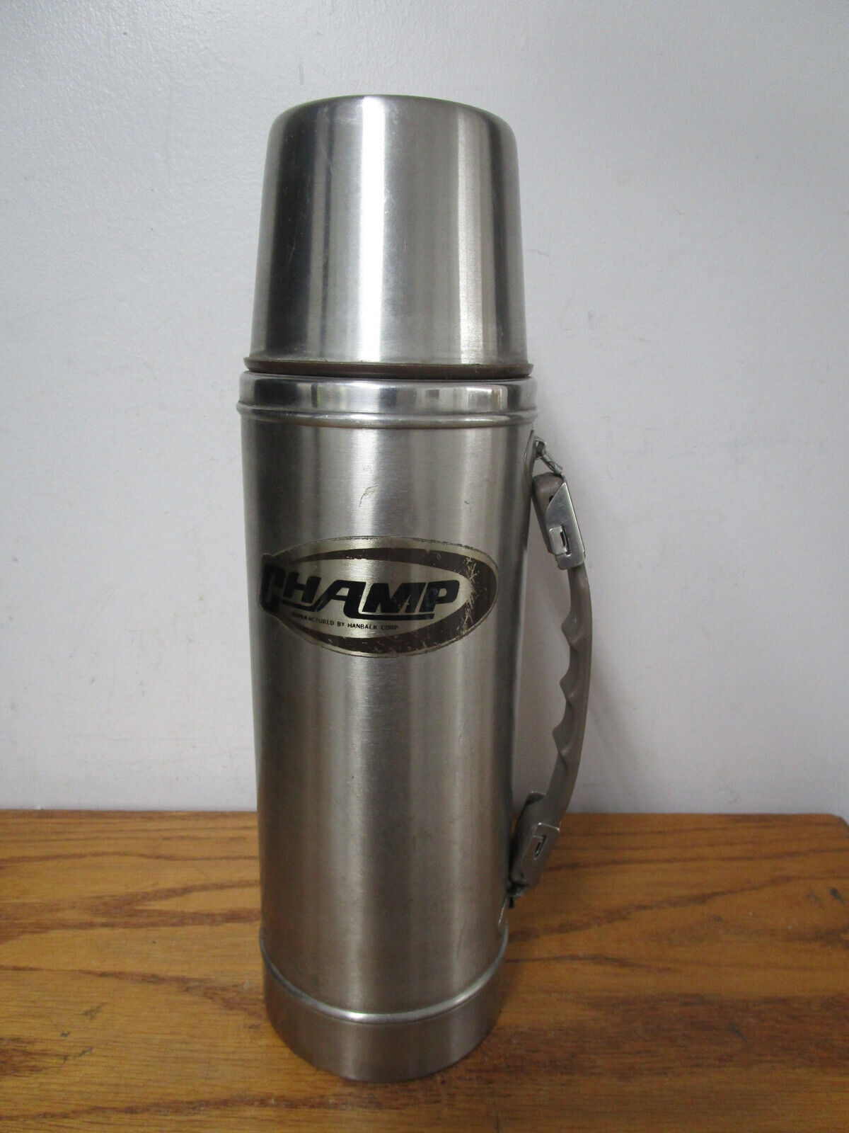 Vintage Champ Thermos Hot Cold Container With Handle Stainless Steel 13\
