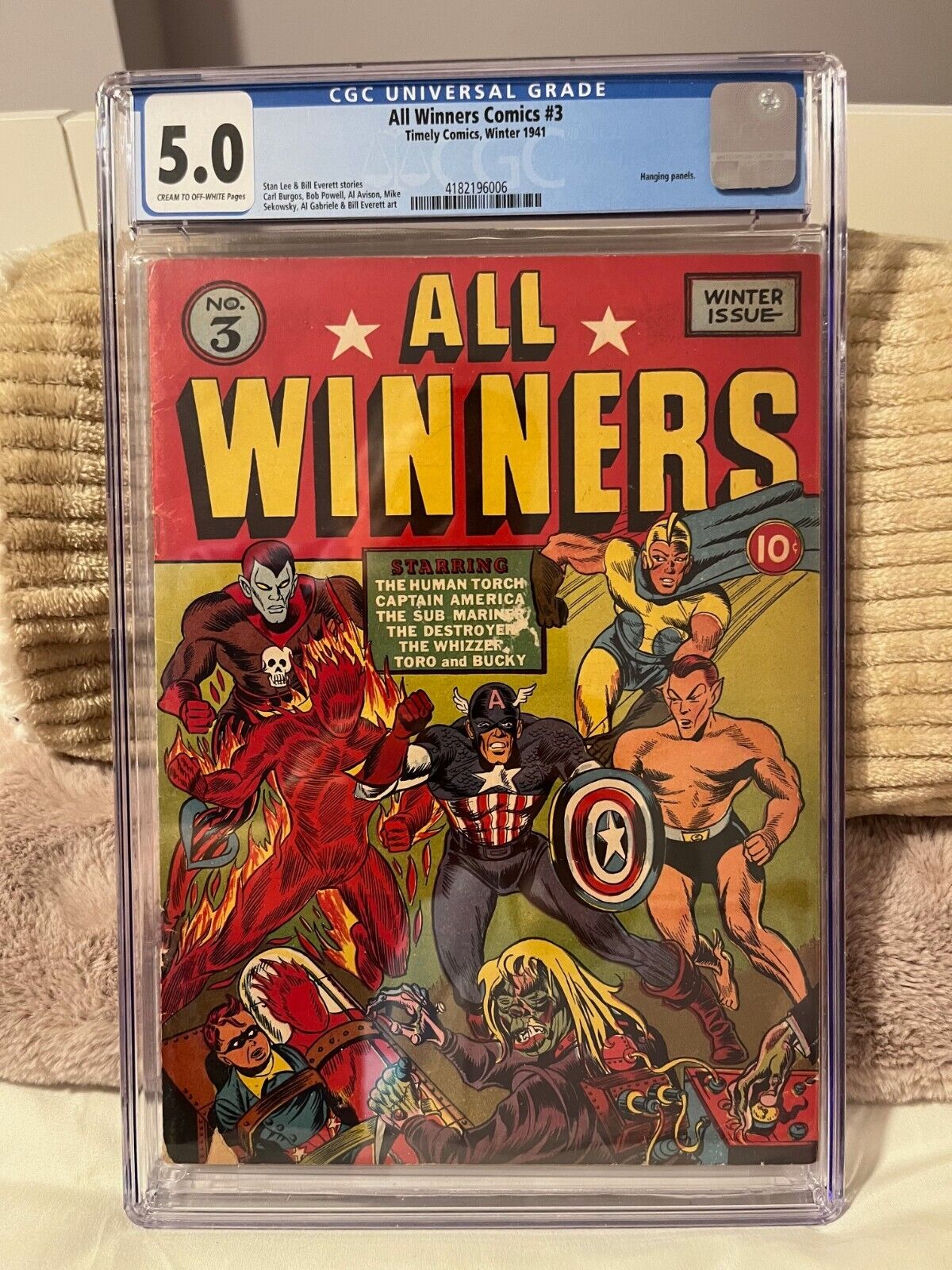ALL WINNERS COMICS #3 (Timely Winter 1941) CGC 5.0 Alex Schomburg Cover