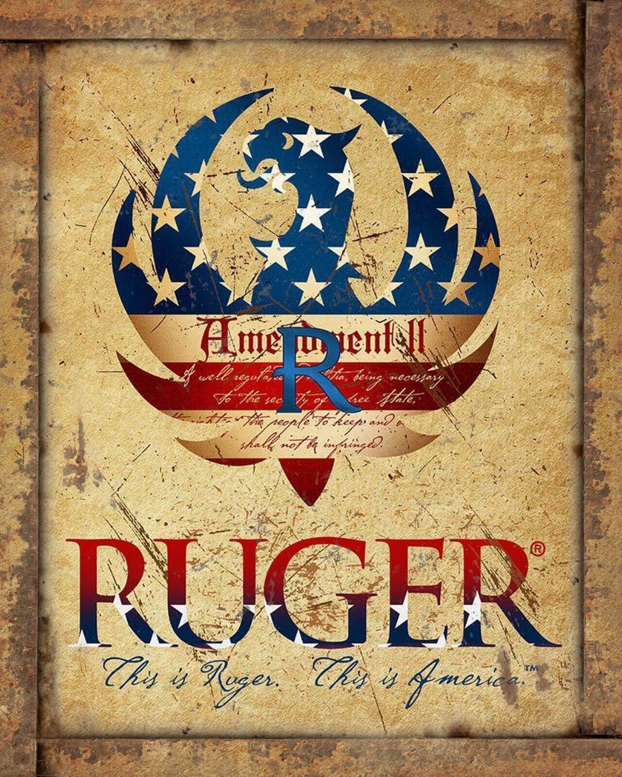 Ruger Firearms 8x10 Rustic Vintage Style Tin Sign Metal Poster