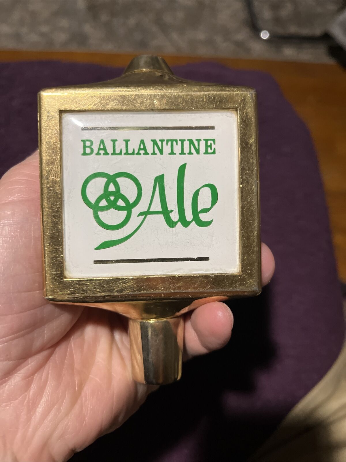 Vintage 1960's Metal Three Sided Ballantine Ale Beer Tap Handle
