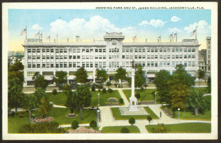 St James Building Hemming Park Jacksonville FL postcard 1910s