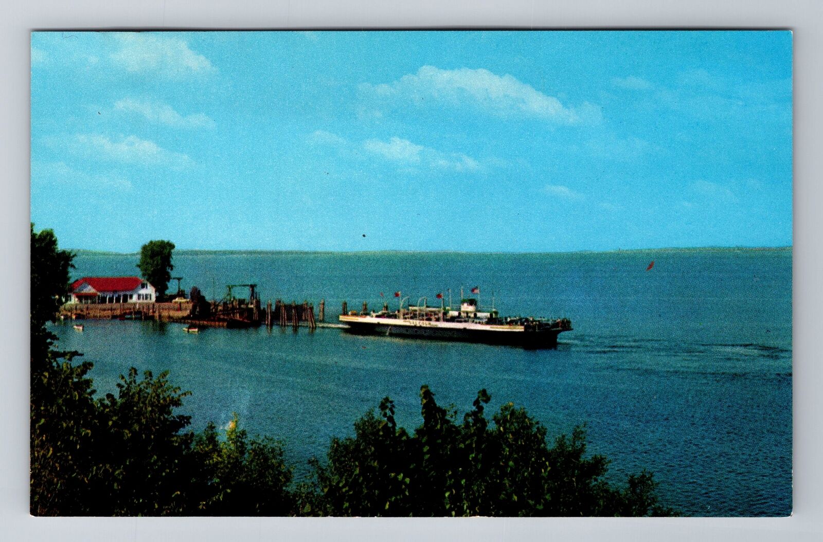 Port Kent NY-New York, M.V. Valcour, Lake Champlain Transport, Vintage Postcard