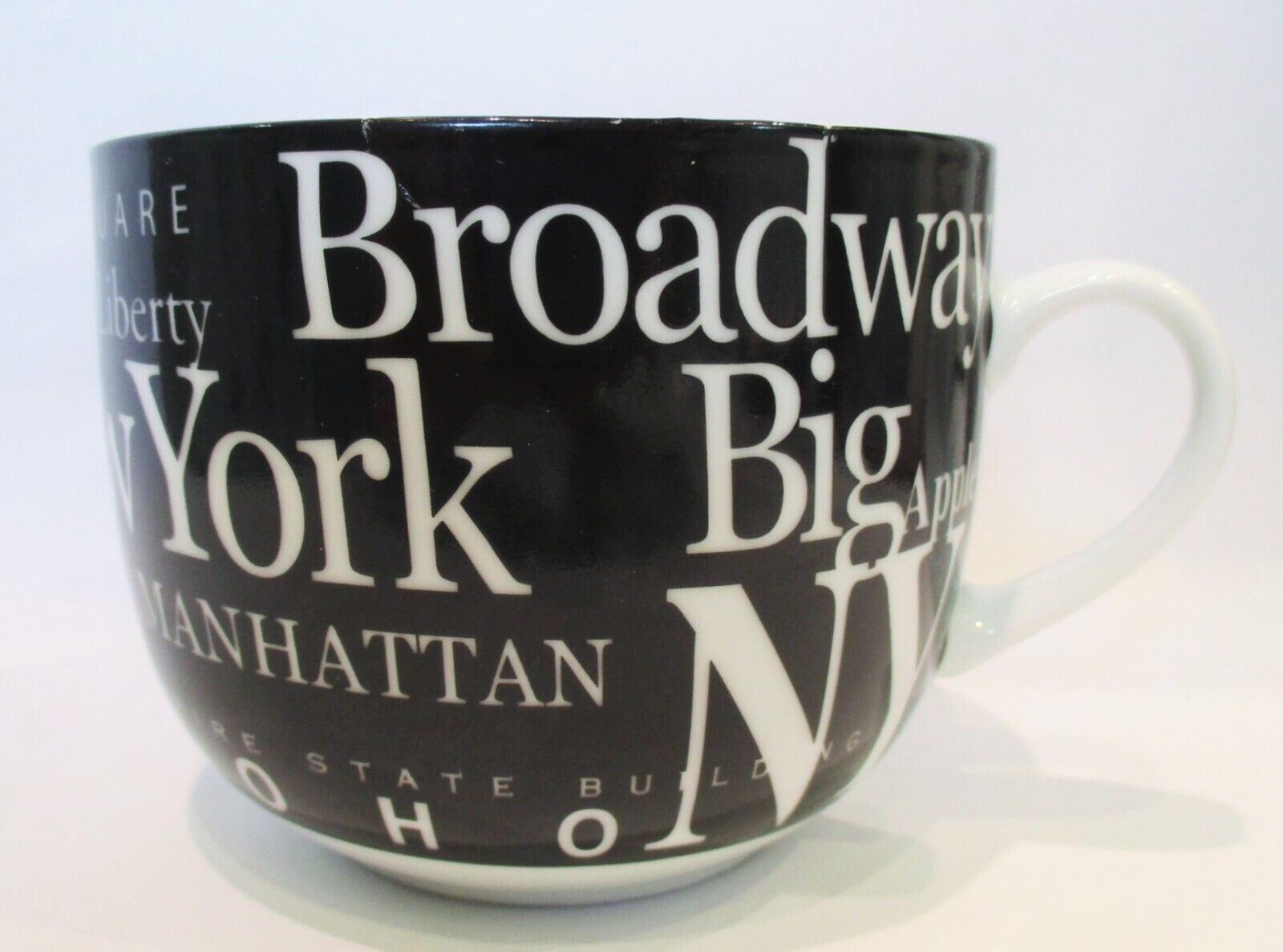 NEW YORK CITY LANDMARK Large  Black White Coffee Soup Mug By Jay Joshua