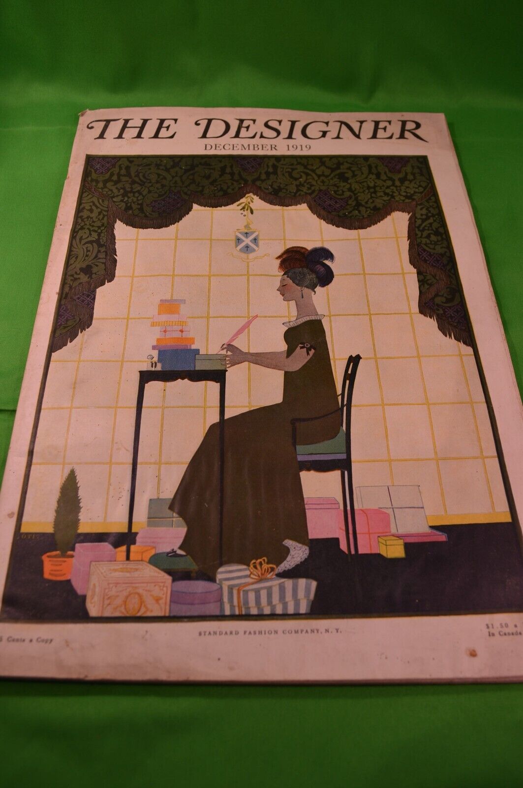 THE DESIGNER Magazine December 1919,Fashion Magazine,Old Color Ads,Large Size