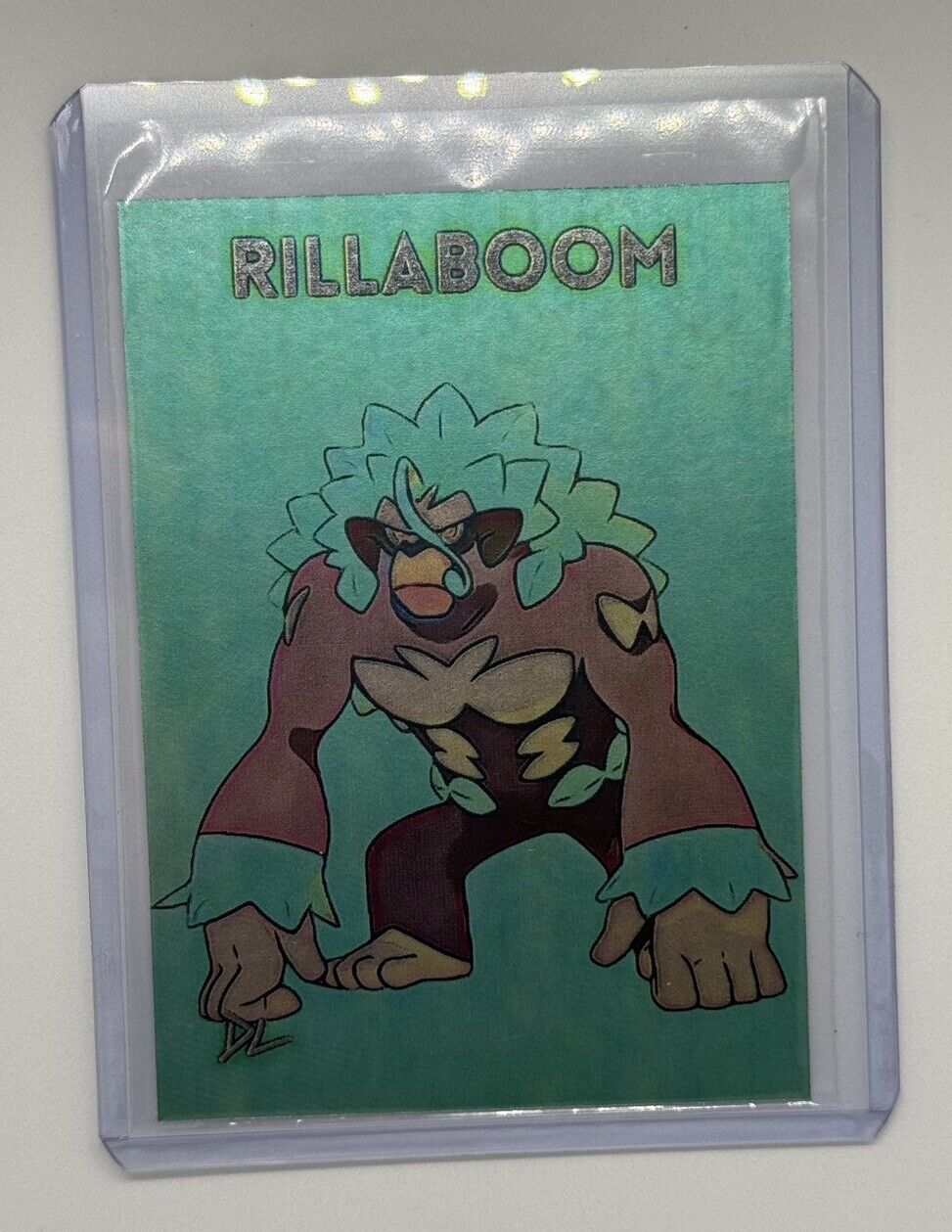 Rillaboom Platinum Plated Limited Edition Artist Signed Pokemon Trading Card 1/1