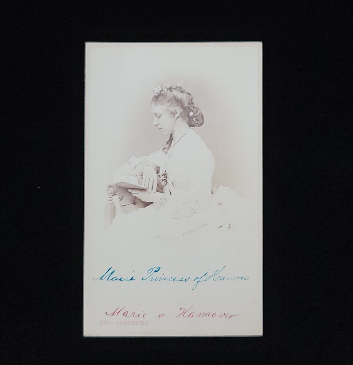 Rare Royalty 1866 Princess Marie Hanover CDV Signed Cabinet Card Royal Autograph