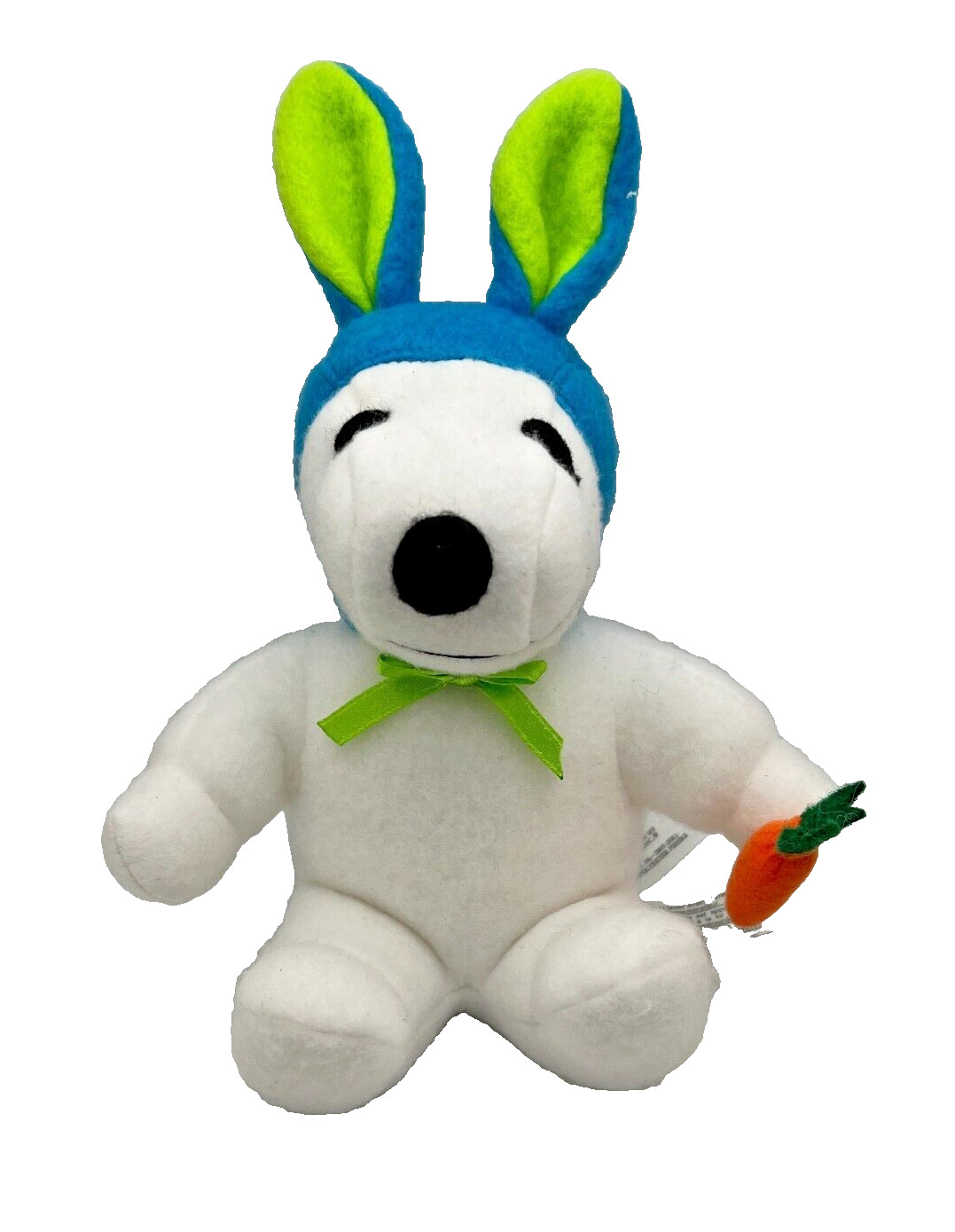 Peanuts Snoopy Easter Bunny Blue Green Rabbit Ears Carrot Plush Figure 8
