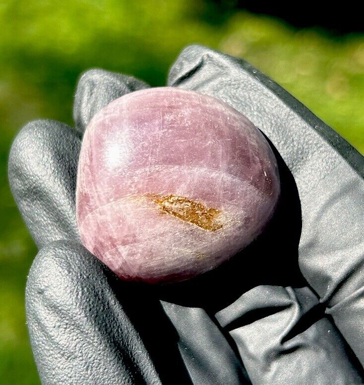 Handmade Polished Purple ANGELITE ANHYDRITE Rare Crystal Palm Stone MADAGASCAR