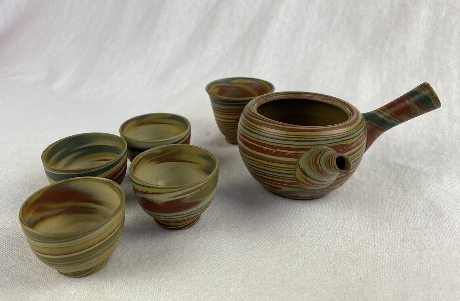 Teapot Nerikomi Jing Xianzuo Tokoname Ware Pottery Ceramic Tea Strainer