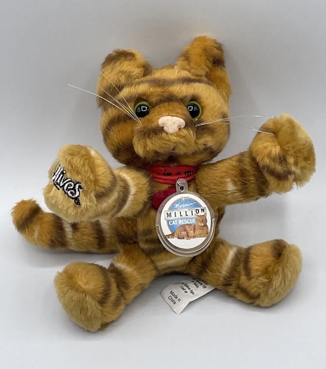 9Lives Mr Morris Kitty Cat Plush Advertising Orange Tabby Stuffed Animal 7 inch
