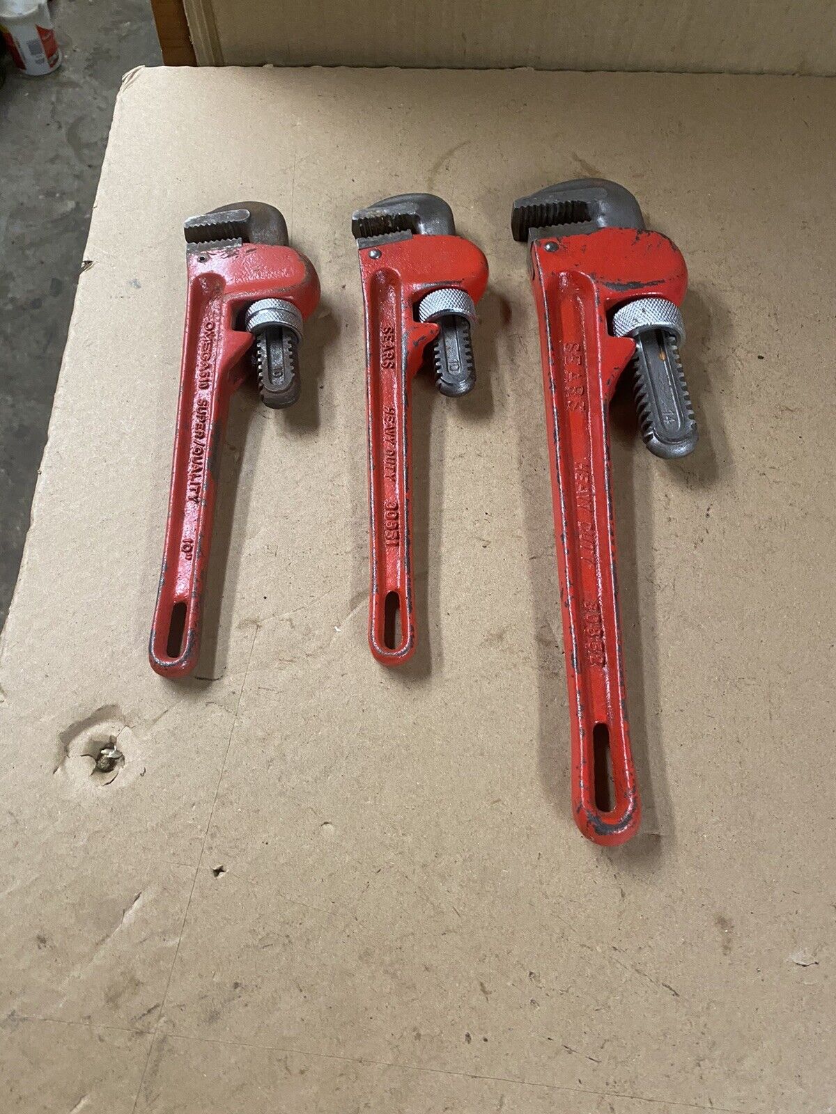 Vintage Sears Craftsman  Pipe Wrench Lot of 3 Pcs   14” & 2  10\