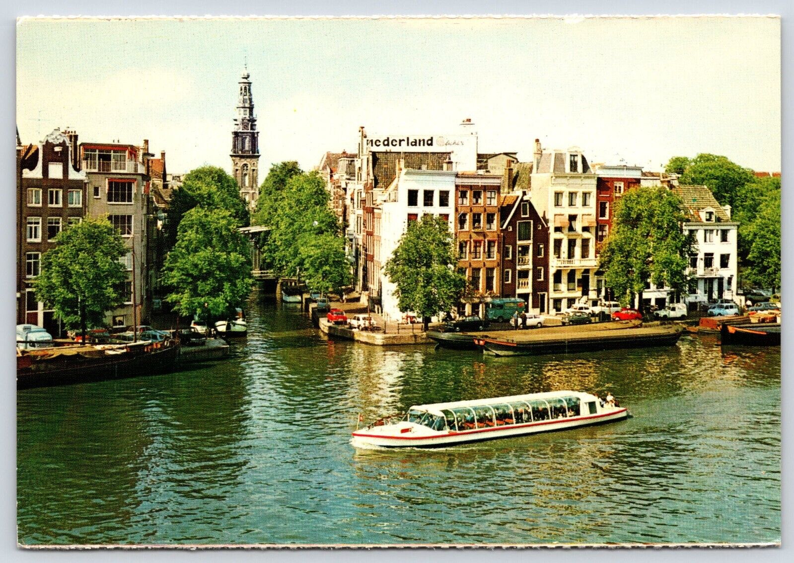Holland Amsterdam River Amstel Vintage Postcard Continental