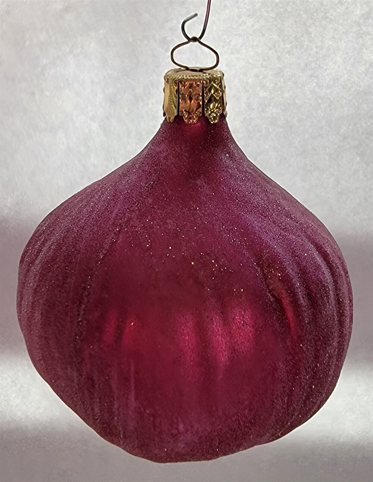 Vintage Christborn Red Onion Blown Glass Christmas Ornament Made in Germany