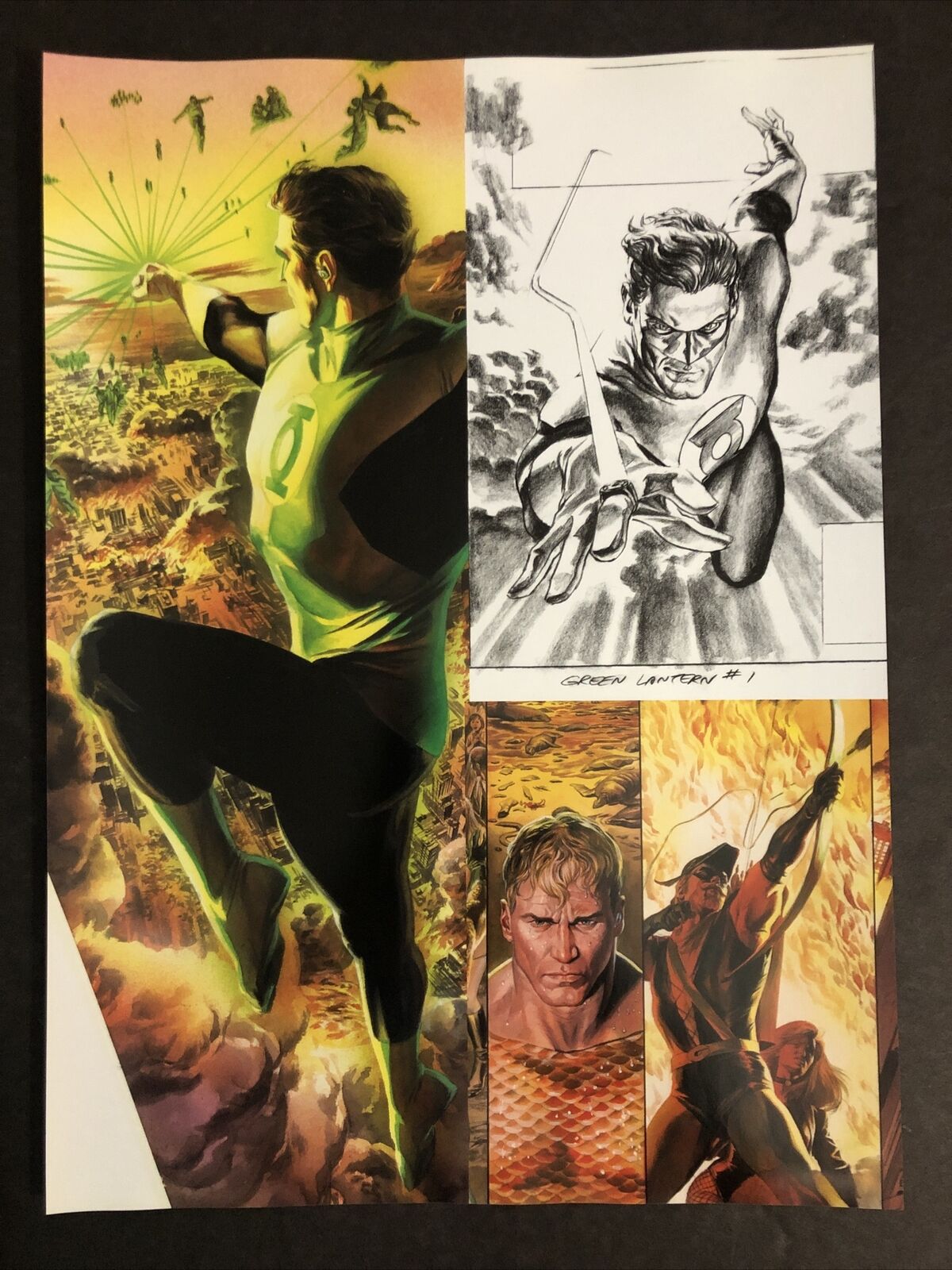 Green Lantern - Aquaman - Green Arrow - DC Comics Poster Print 9x12 Alex Ross