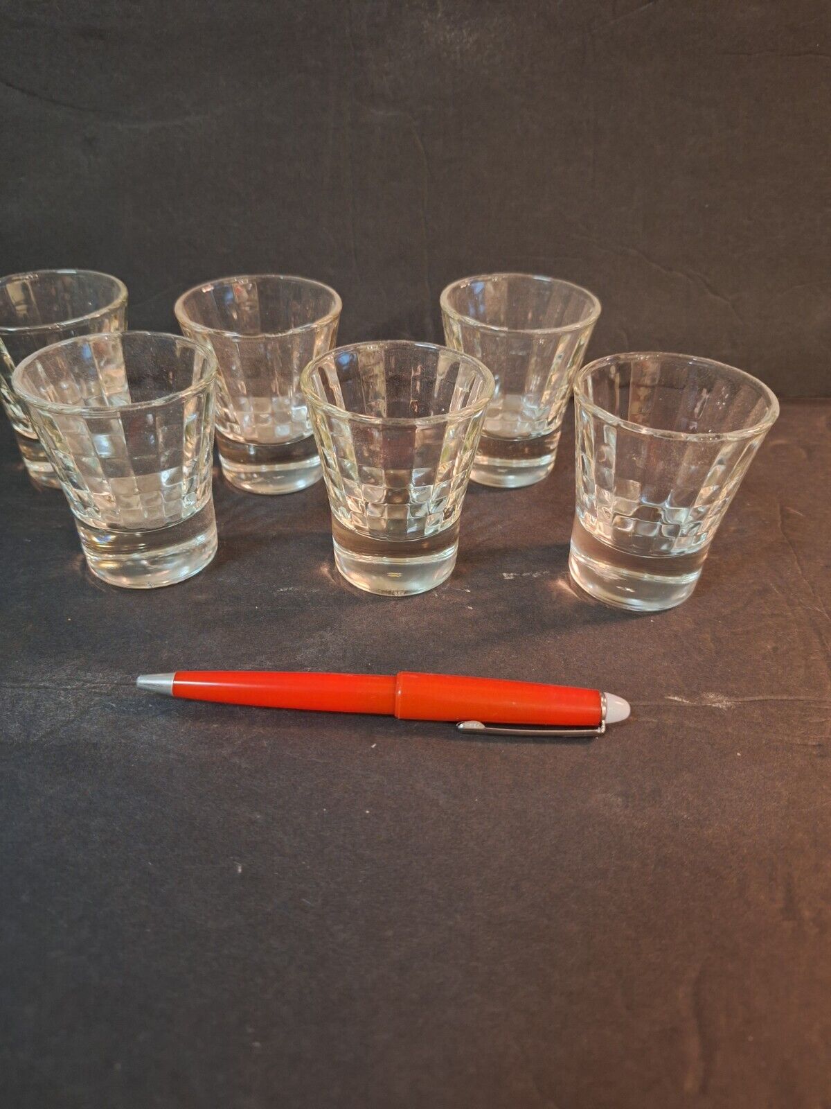 6 Vintage Crystal Paneled Shot Glasses 2 oz. Capacity