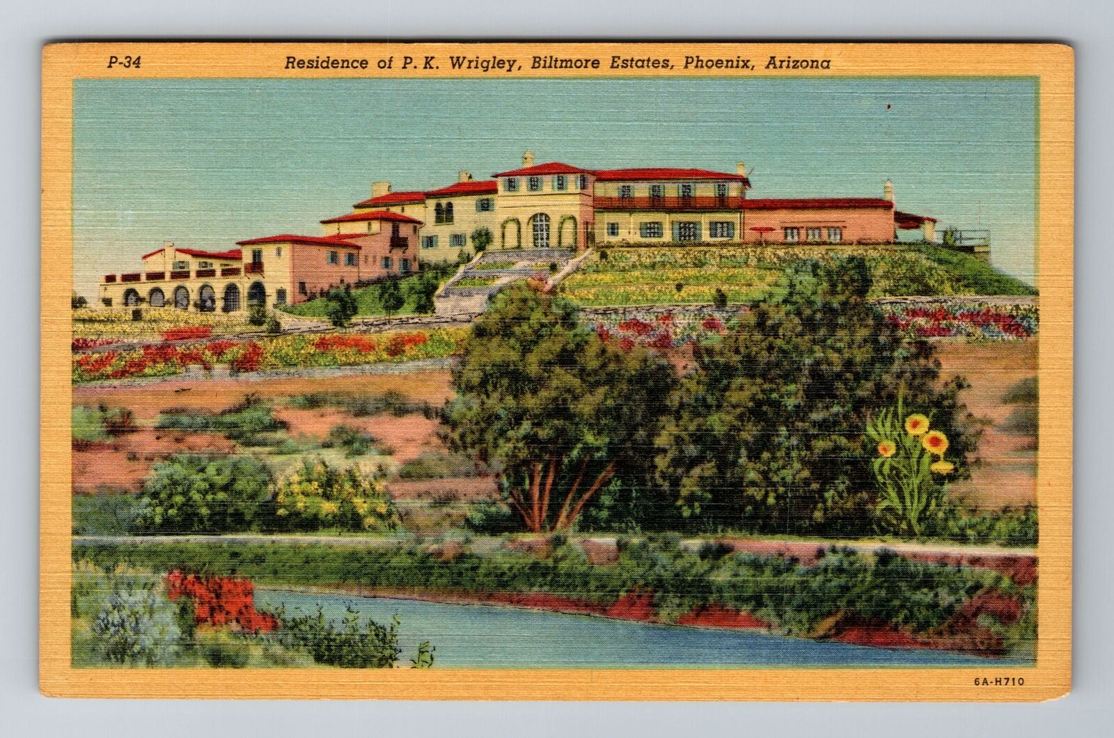 Phoenix AZ-Arizona, Residence Of PK Wrigley, Biltmore Estates, Vintage Postcard
