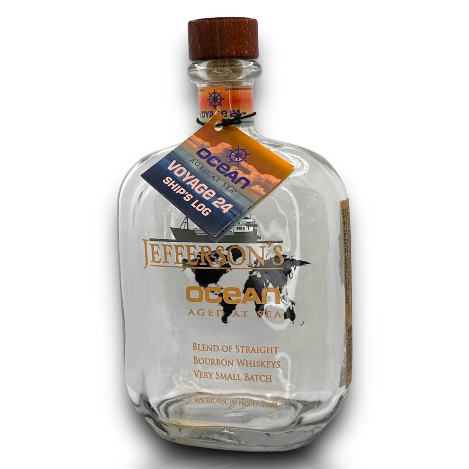 Jefferson\'s Ocean Aged At Sea Small Batch Bourbon Whiskey Bottle EUC Bottle Only