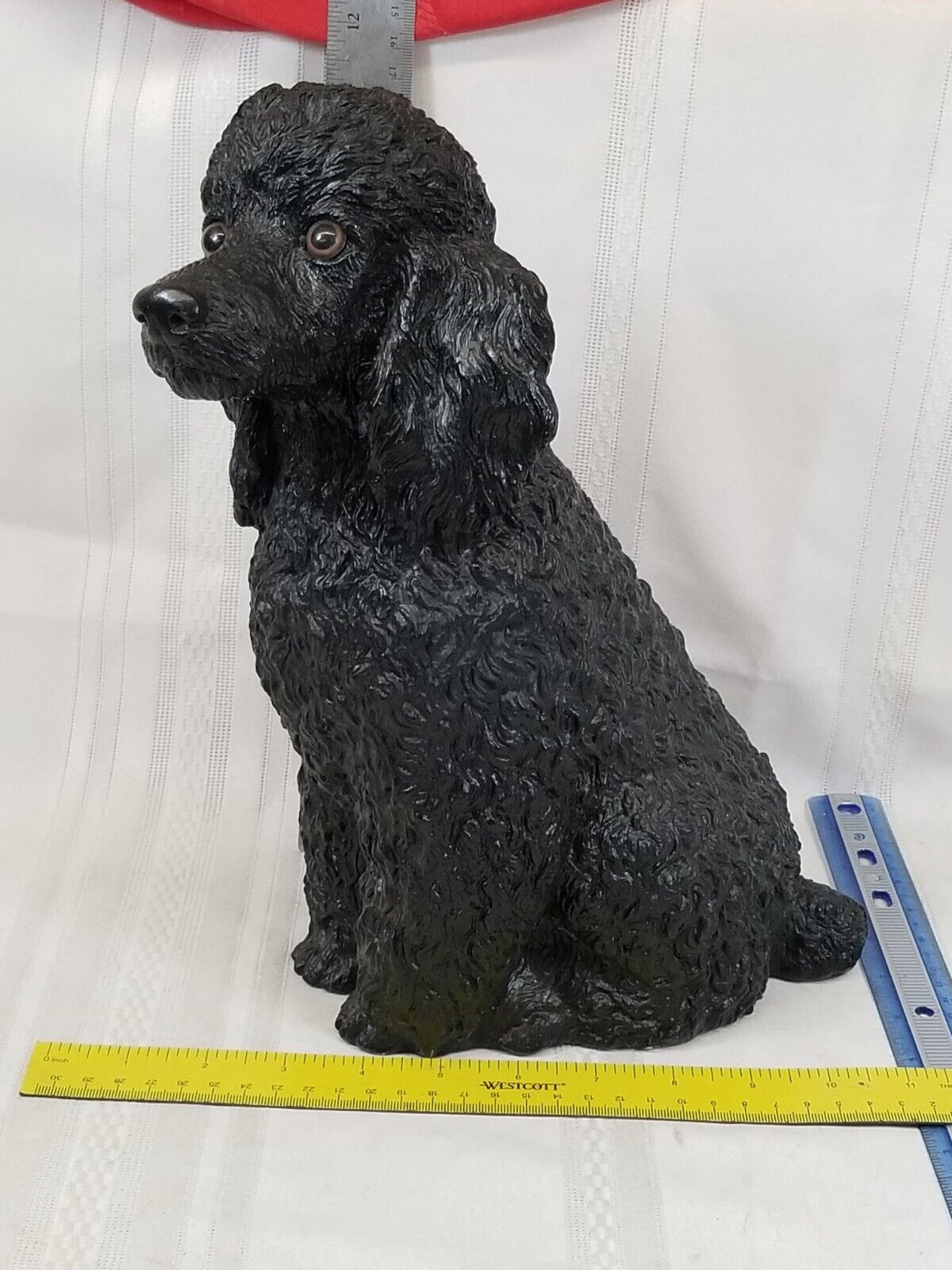 Vintage Black French Poodle 12” Universal Statuary Corp Statue 1984 #323 Resin