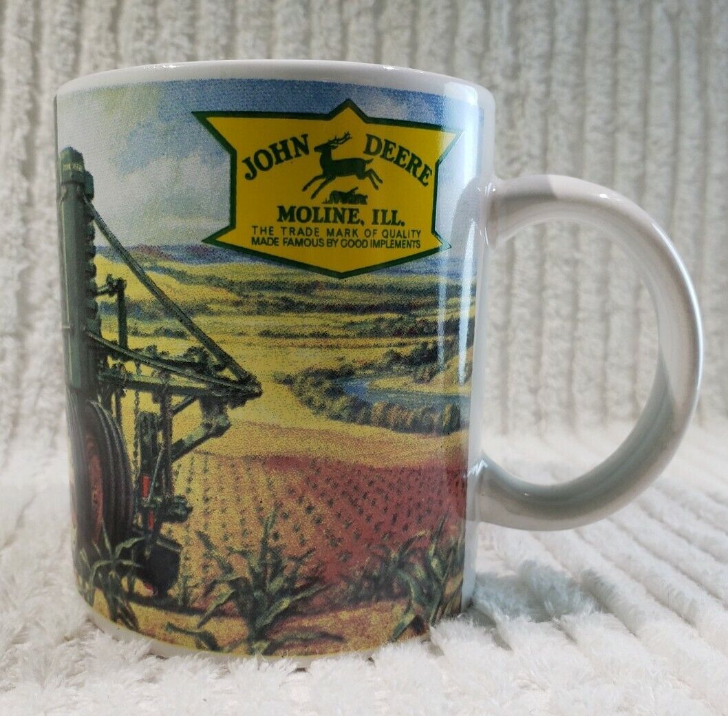 Vintage John Deere Coffee Mug Tractor Father Son Countryside White Cup