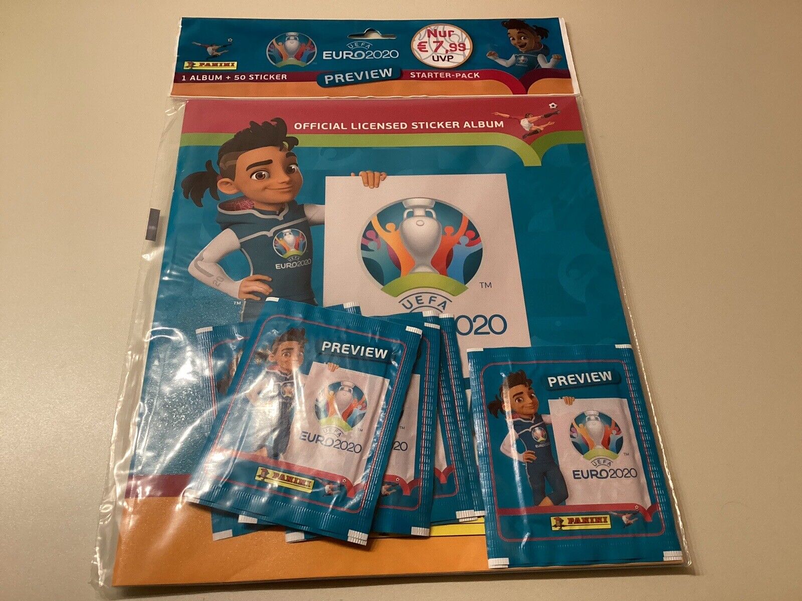 Panini UEFA EM EURO 2020 Preview Starter Pack - 1 album + 50 stickers - TOP ORIGINAL PACKAGING