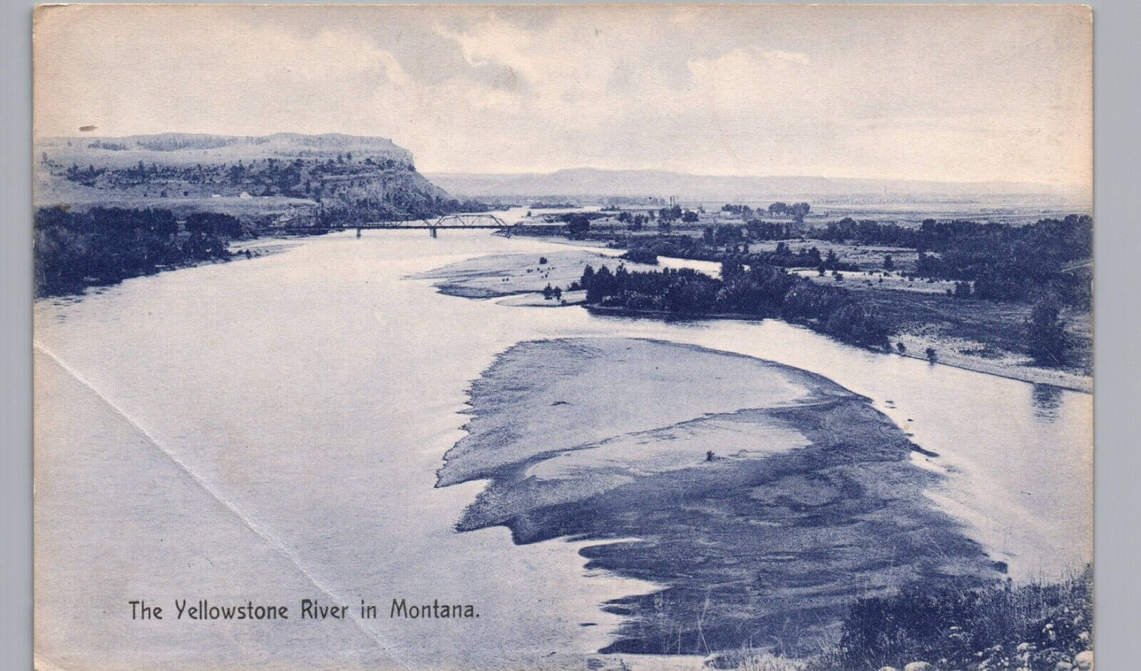 MONTANA YELLOWSTONE RIVER c1910 original antique postcard mt