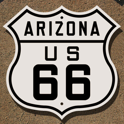 Arizona US route 66 highway marker sign mother road Kingman Flagstaff Winona 16