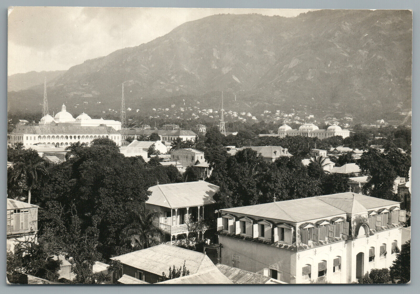 Port Au Prince Haiti Capital Building Real Photo RPPC Postcard