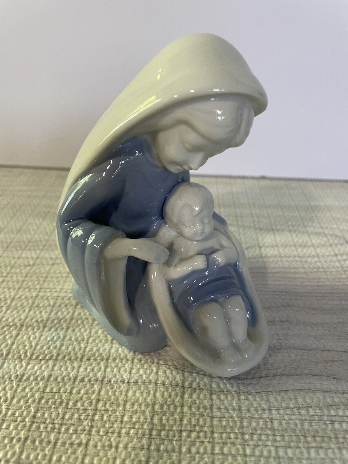 Lefton Virgin Mary And Baby Jesus Figure Porcelain Vintage Figurine