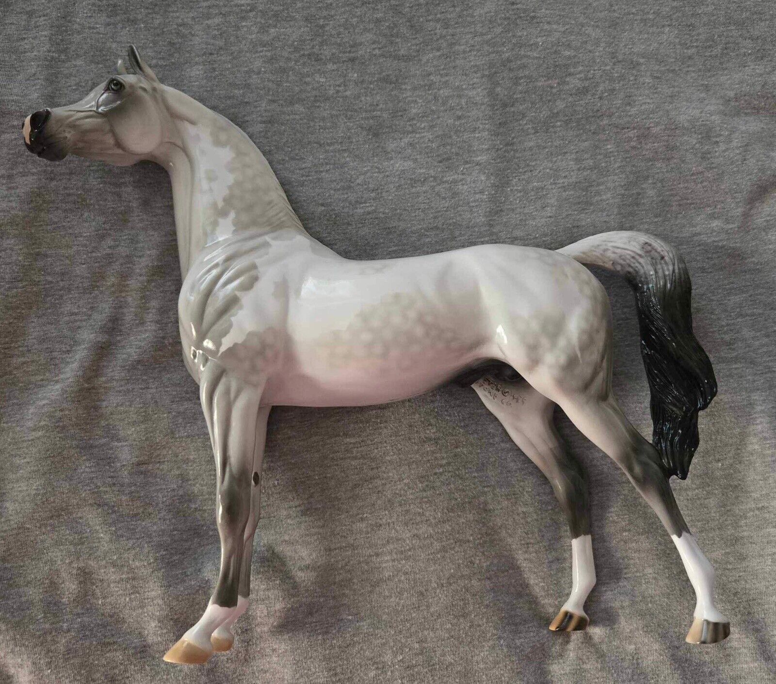 Peter Stone Design A Horse Grey Tobiano Stallion In Gloss 