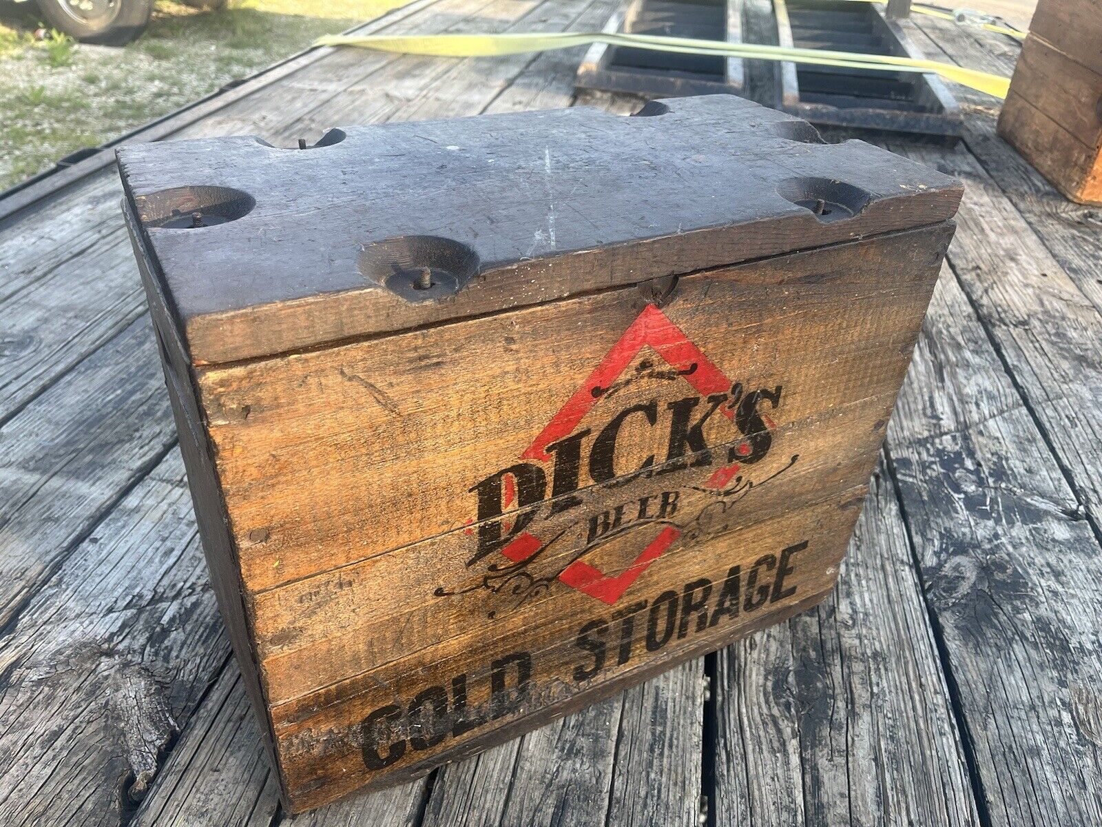 Dicks Beer Cold Storage Wood Crate 