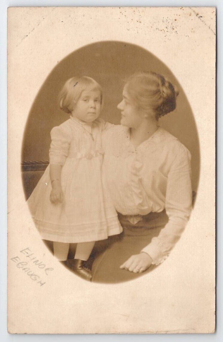 Westminster MD RPPC Buckingham Ebaugh Family Darling Elinor And Mom Postcard B43