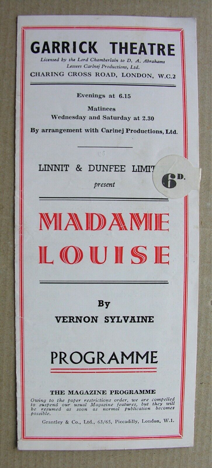 1945 MADAME LOUISE Vernon Sylvaine Robertson Hare Alfred Drayton Constance Lorne