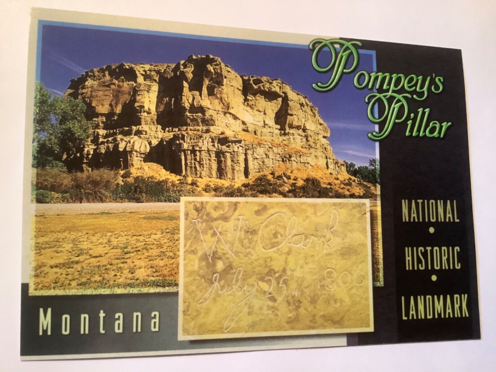 MT- Montana, Pompey's Pillar National Landmark, Chrome Postcard