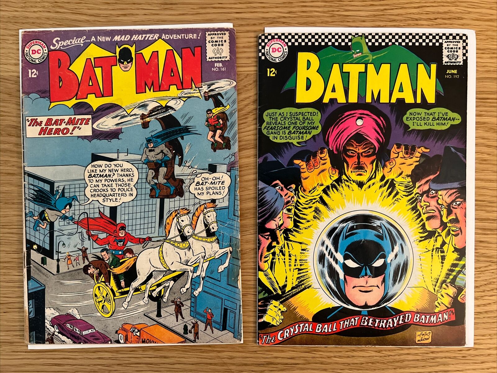 Batman 161 VG 4.0 Batman 192 FN 6.0 1964 1967 DC Comics Silver Age Lot