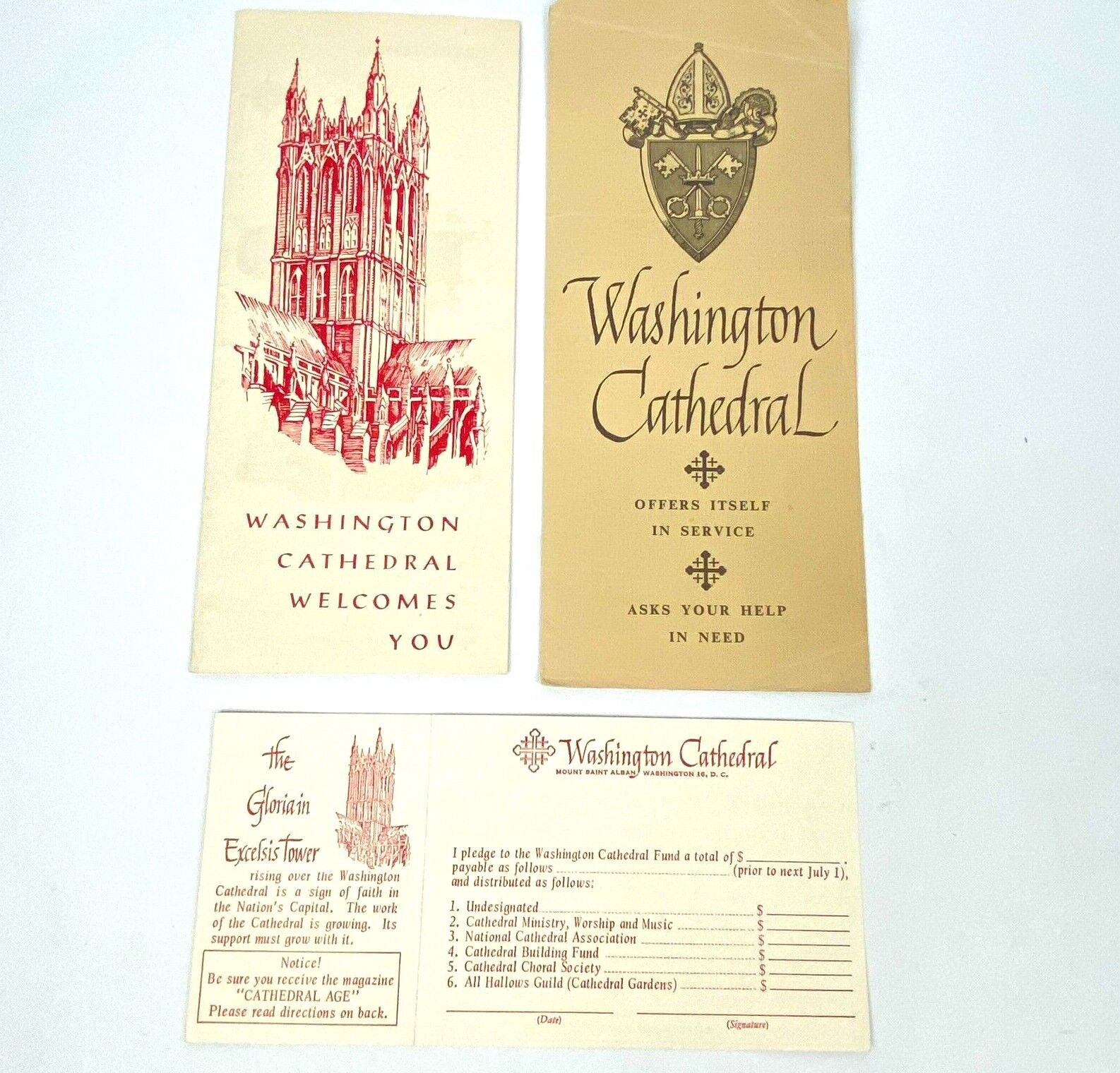 Vintage Washington Cathedral Welcome Brochures Information Lot Washington DC
