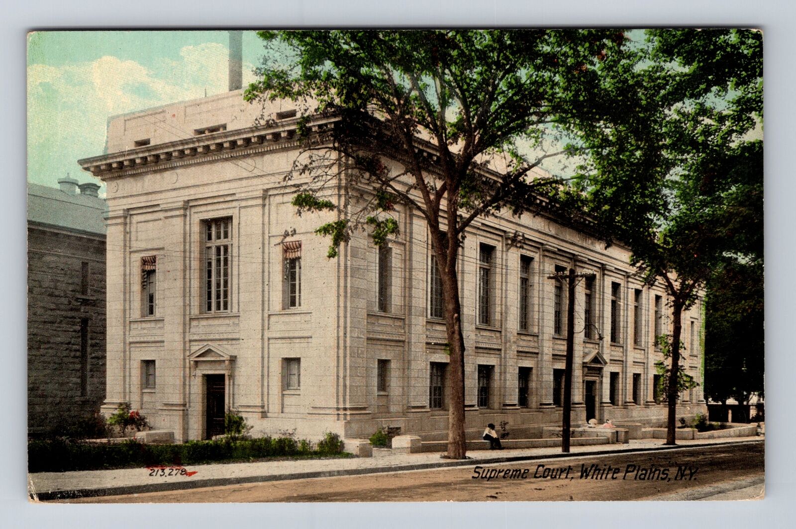 White Plains NY-New York, Supreme Court House, Antique Vintage Souvenir Postcard