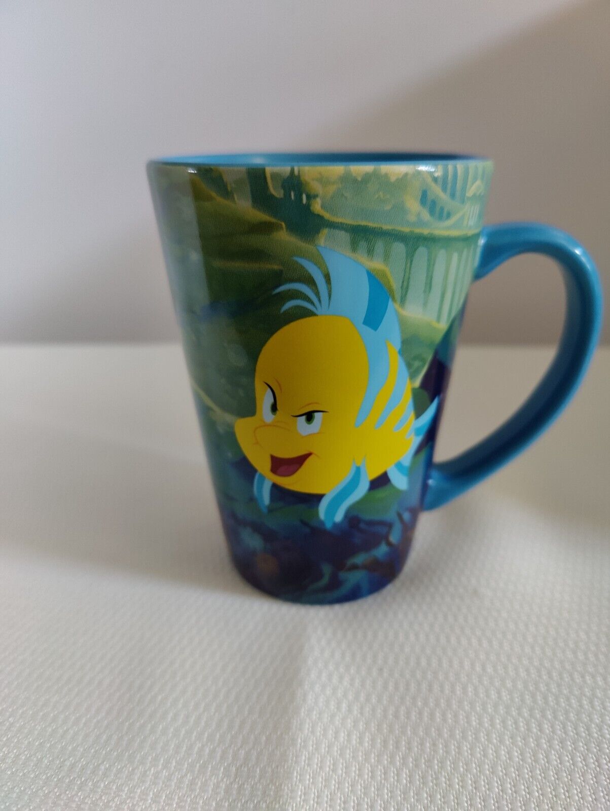  Disney Mug Little Mermaid Flounder I’m Not a Guppy Fish Mug Cup Tall 10 Oz