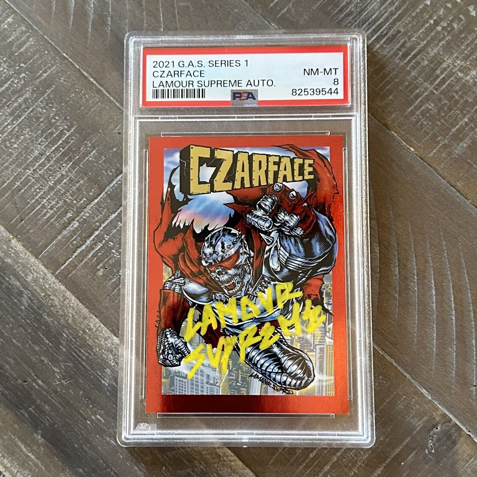 2021 G.A.S. Trading Cards Czarface Lamour Supreme Auto /50 PSA 8 None Higher