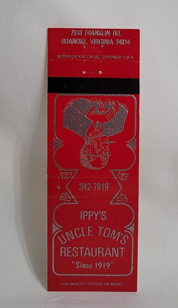 Vintage Ippy\'s Uncle Tom\'s Restaurant Matchbook Cover Roanoke VA Advertising