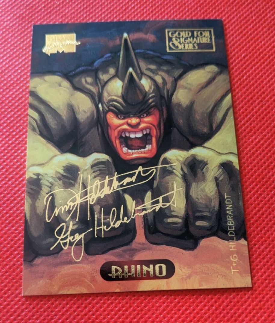 1994 Fleer Marvel Masterpieces Gold Signature #100 Rhino