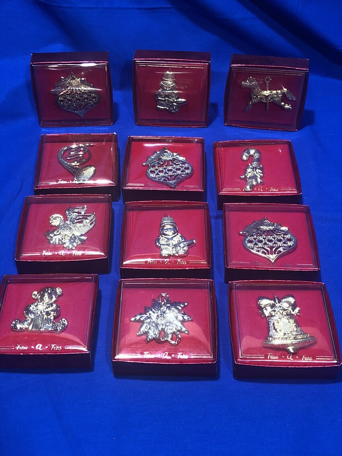 Vintage Christmas Ornaments Lot of 12 Trim A Tree Gold Tone Gerry’s Collectibles