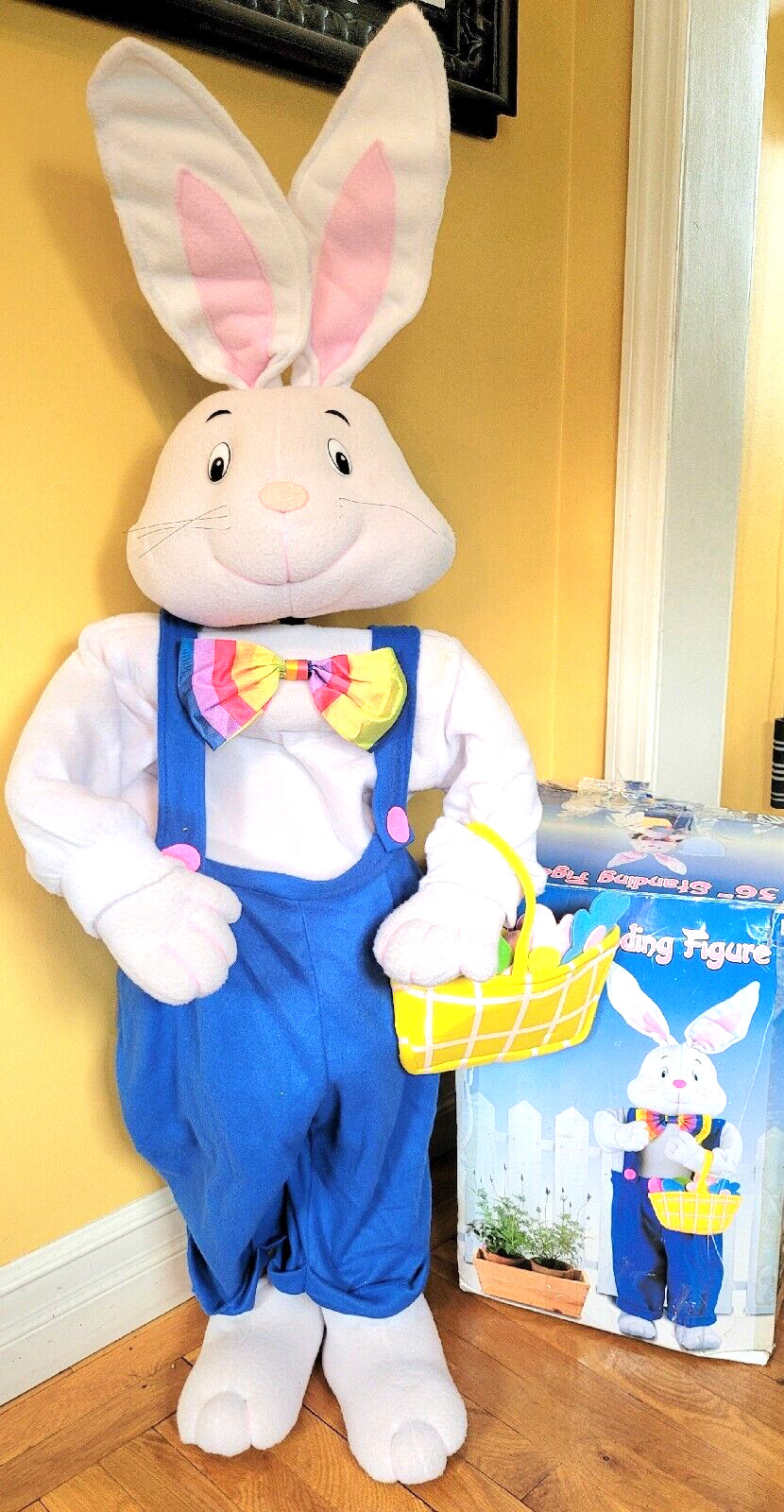 36” Kmart Standing Easter Bunny Rabbit Boy Blue Greeter Egg Hunt Parade Decor