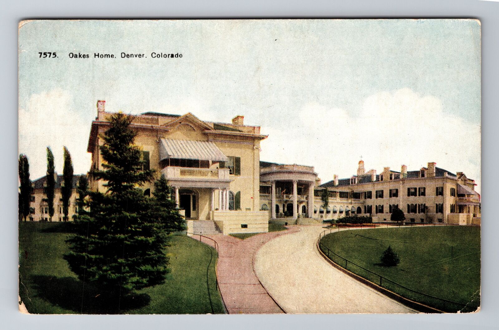 Denver CO-Colorado, Oakes Home, Prominent Health Institute Vintage Postcard