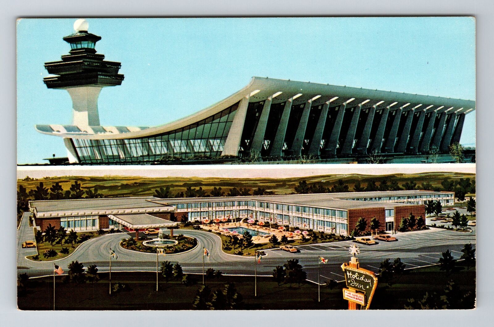 Junction VA-Virginia Dulles International Airport Holiday Inn Vintage Postcard