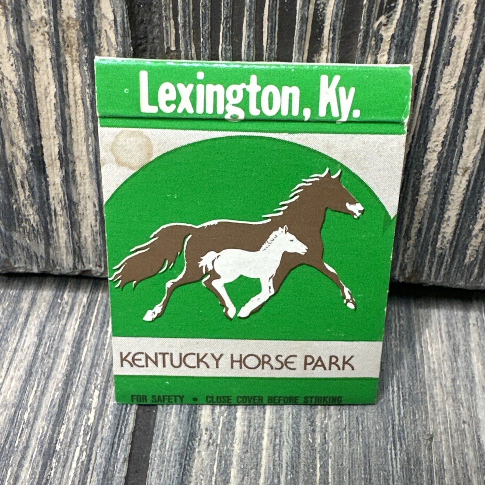 Vtg Kentucky Horse Park Lexington KY Green Matchbook
