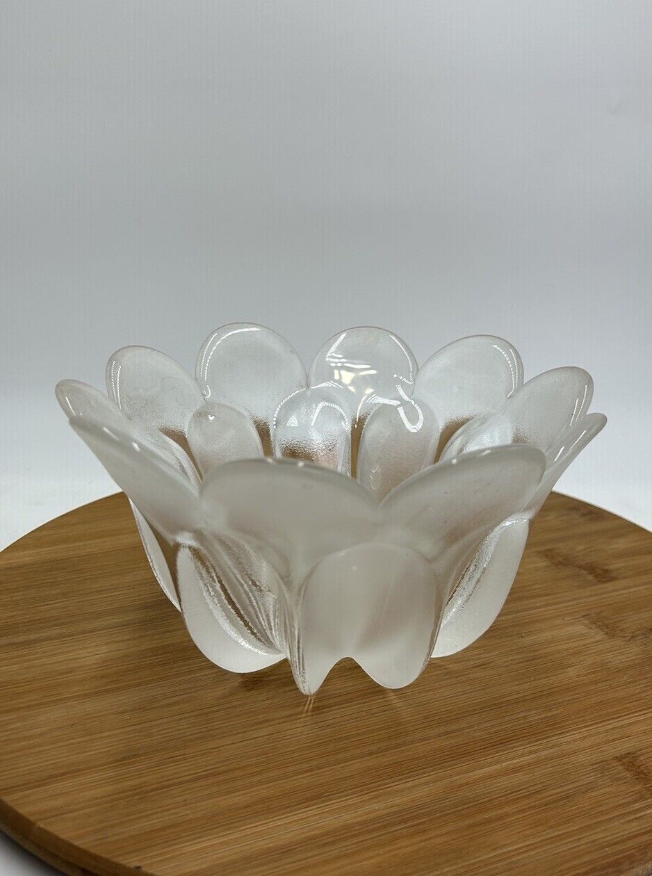 Vintage Mikasa spring court frosted glass bowl 8